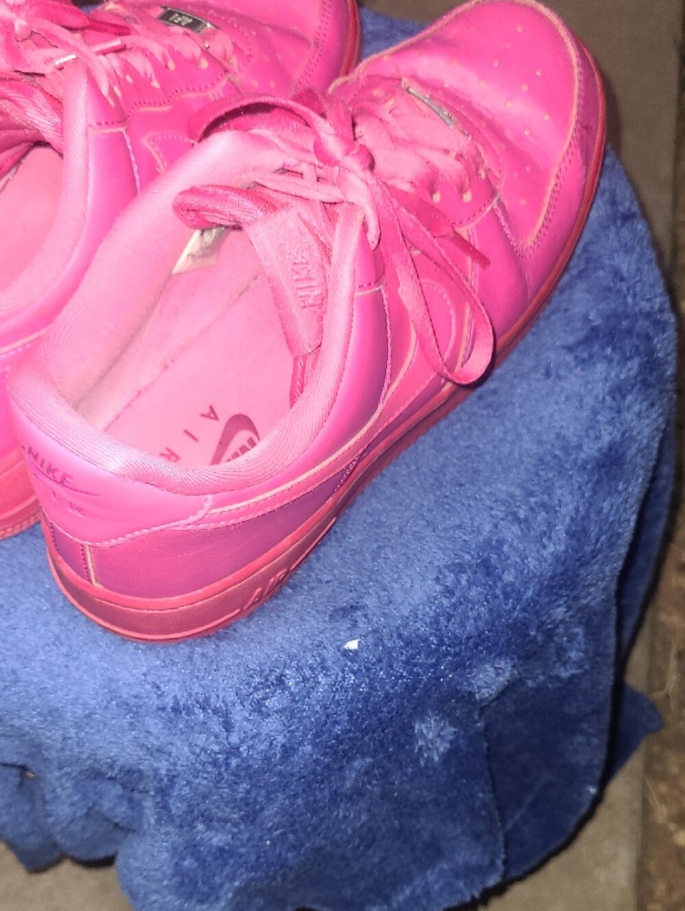 Nike Air Force 1 Fireberry Pink Sneakers Womens Size 9 - Picture 10 of 14